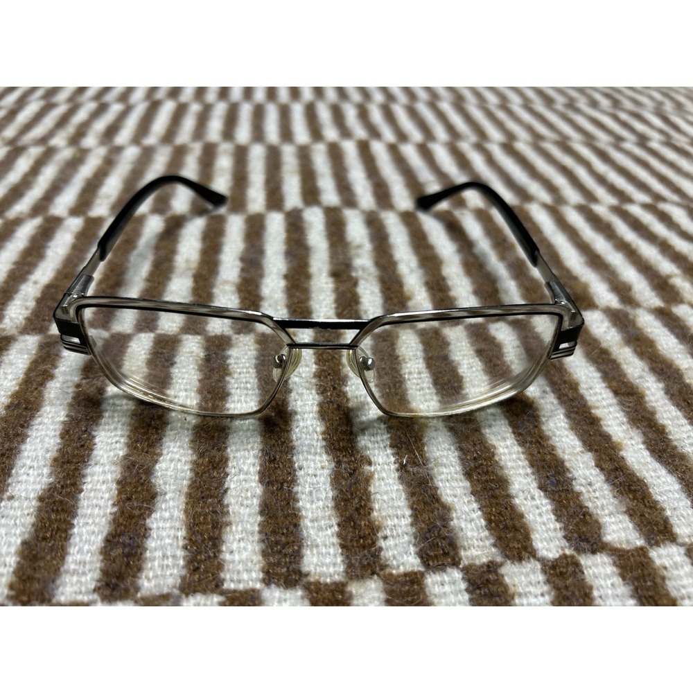 CAVAL CAVM-18-07 Mens Square Eyeglass Frames Only Black Silver 58-16-140